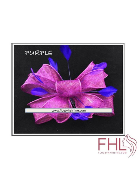 Fascinator Tulle Violet et Plumes Violet
