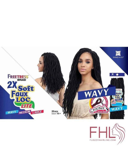 Freetress 2x Soft Wavy Faux Locs 12" Crochet Braid