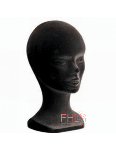 Tête Porte Perruque en Polystyrène Blanche